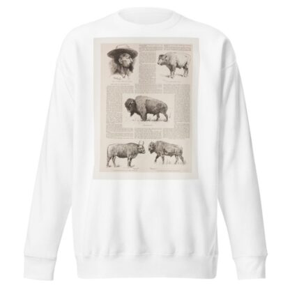 6 drawings of American buffalo and portrait of Ho.N.C.J. Jones, Garden City, Kansas by Frederic Remington Sweatshirt
