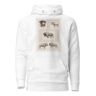 6 drawings of American buffalo and portrait of Ho.N.C.J. Jones, Garden City, Kansas by Frederic Remington Hoodie
