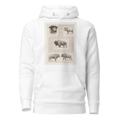 6 drawings of American buffalo and portrait of Ho.N.C.J. Jones, Garden City, Kansas by Frederic Remington Hoodie