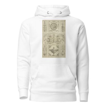 Central tympanum-shaped design with two swans and a woman’s face. by Michael Angelo Pergolesi Hoodie