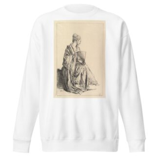Femme assise, de profil à droite, jouant de l’eventail by François Boucher Sweatshirt