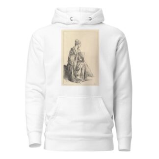Femme assise, de profil à droite, jouant de l’eventail by François Boucher Hoodie