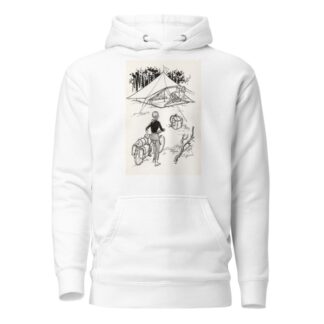 Zittende vrouw voor een tent by Anonymous Hoodie