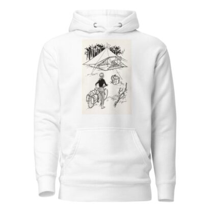 Zittende vrouw voor een tent by Anonymous Hoodie