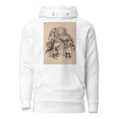 A turkey, dressed like a farmer, grabs a cook by the arm and makes him drop his butcher’s knife. by William Henry Walker Hoodie