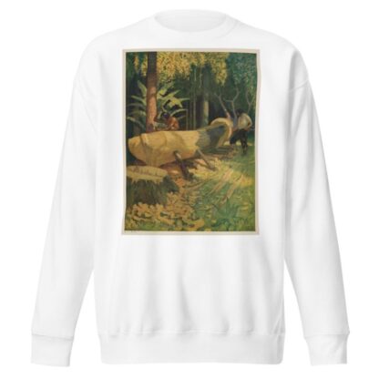 —we cut and hewed the outside into the true shape of a boat by N. C. Wyeth Sweatshirt