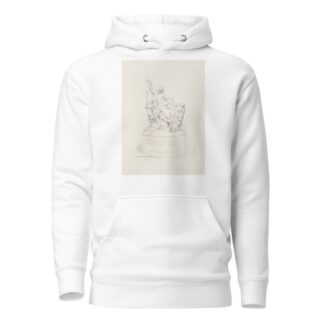 A statue of three men being attacked by snakes. The base of the statue reads ‘Roast Beef Chicago, U.S.A.’ by William Henry Walker Hoodie