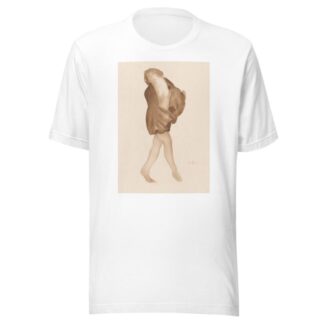 Female nude, standing, brown wrap around shoulders and lower torso by Auguste Rodin T-Shirt