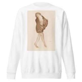 Female nude, standing, brown wrap around shoulders and lower torso by Auguste Rodin Sweatshirt