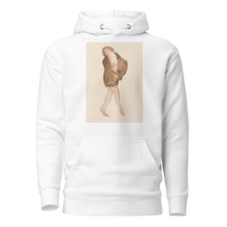 Female nude, standing, brown wrap around shoulders and lower torso by Auguste Rodin Hoodie