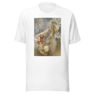 Madonna of the Lilies by Alphonse Mucha T-Shirt