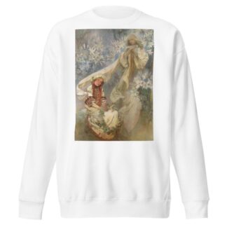 Madonna of the Lilies by Alphonse Mucha Sweatshirt