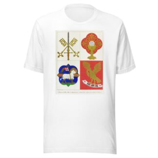 Emblems of St. Peter and St. Paul; the blessed Sacrament, and the Lamb of God. by Augustus Pugin T-Shirt