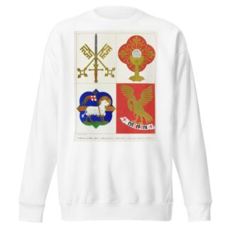 Emblems of St. Peter and St. Paul; the blessed Sacrament, and the Lamb of God. by Augustus Pugin Sweatshirt