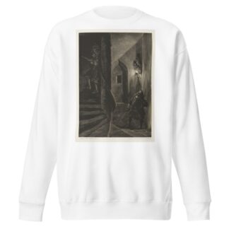 Essay on Stone with Brush and Scraper; Chase on the Winding Staircase by Adolph von Menzel Sweatshirt