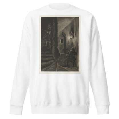 Essay on Stone with Brush and Scraper; Chase on the Winding Staircase by Adolph von Menzel Sweatshirt