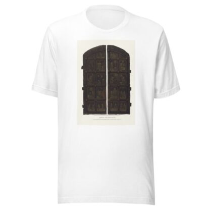 Drevniia mednyia vrata, nakhodiashchiesia v Moskovskom Uspenskom sobore by Fedor Grigoryevich Solntsev T-Shirt