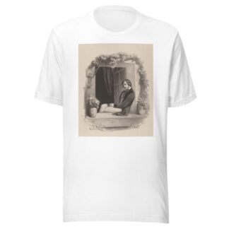 Melancholy, young man with folded hands sitting on window sill by Marie-Alexandre Alophe T-Shirt