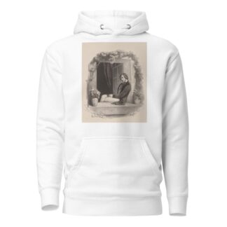 Melancholy, young man with folded hands sitting on window sill by Marie-Alexandre Alophe Hoodie