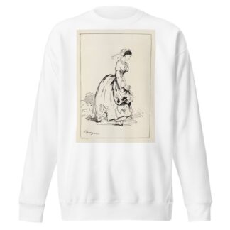 Femme de profil allant sur la droite, remontant son tablier by Auguste Péquégnot Sweatshirt