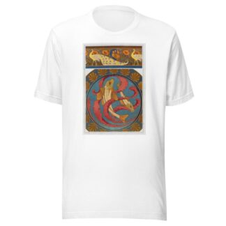 Paons et pavots, bordure. Grondins, algues et coquilles, plat en émail cloisonné. by Maurice Pillard Verneuil T-Shirt