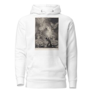 Vlam in de vorm van een vrouw, met daaromheen mannen met vleugels die zich branden en neerstorten by Marcel Roux Hoodie