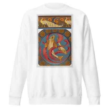 Paons et pavots, bordure. Grondins, algues et coquilles, plat en émail cloisonné. by Maurice Pillard Verneuil Sweatshirt