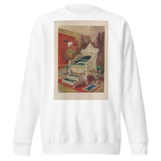 Ivory throne and footstool, presented to her majesty the queen, by his highness the rajah of Travencore by Matthew Digby Wyatt Sweatshirt
