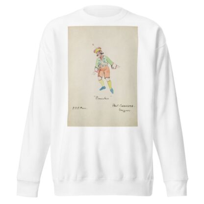 Pinocchio: Green coat, white shirt, peach pants, yellow stockings, and yellow hat by Paul Cadorette Sweatshirt
