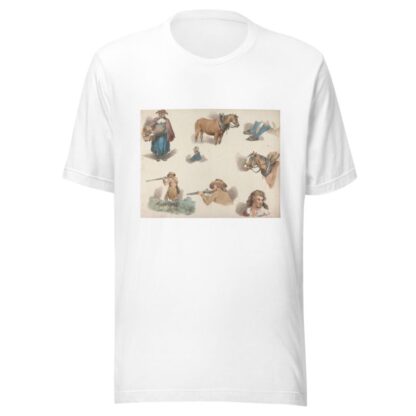 Eight studies; Woman with Basket, Blinkered Cart Horse, etc. by George Morland T-Shirt