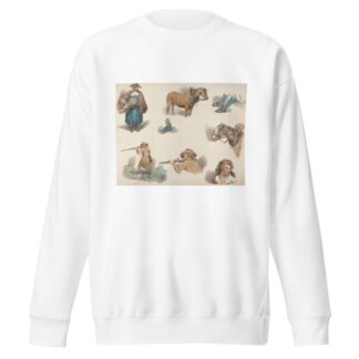 Eight studies; Woman with Basket, Blinkered Cart Horse, etc. by George Morland Sweatshirt