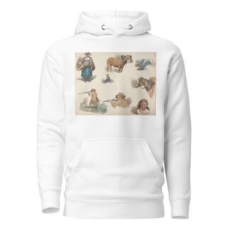 Eight studies; Woman with Basket, Blinkered Cart Horse, etc. by George Morland Hoodie