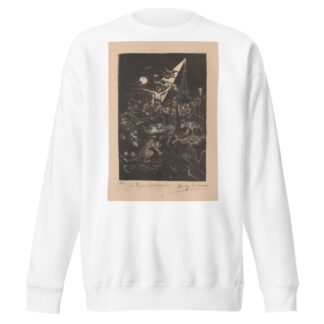 Christus aan het kruis omringd door figuren en dieren met op de achtergrond de Eiffeltoren by Henry de Groux Sweatshirt