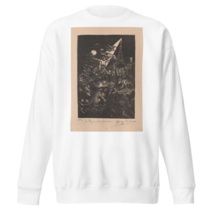 Christus aan het kruis omringd door figuren en dieren met op de achtergrond de Eiffeltoren by Henry de Groux Sweatshirt