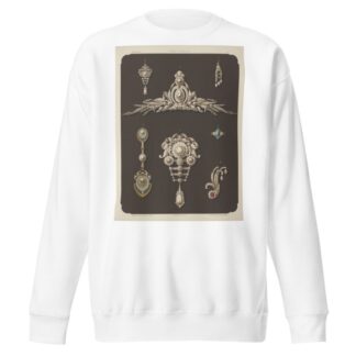 Seven Designs For Jewelry, Including Large Pearl And Diamond Brooch. by Martin Gerlach Sweatshirt
