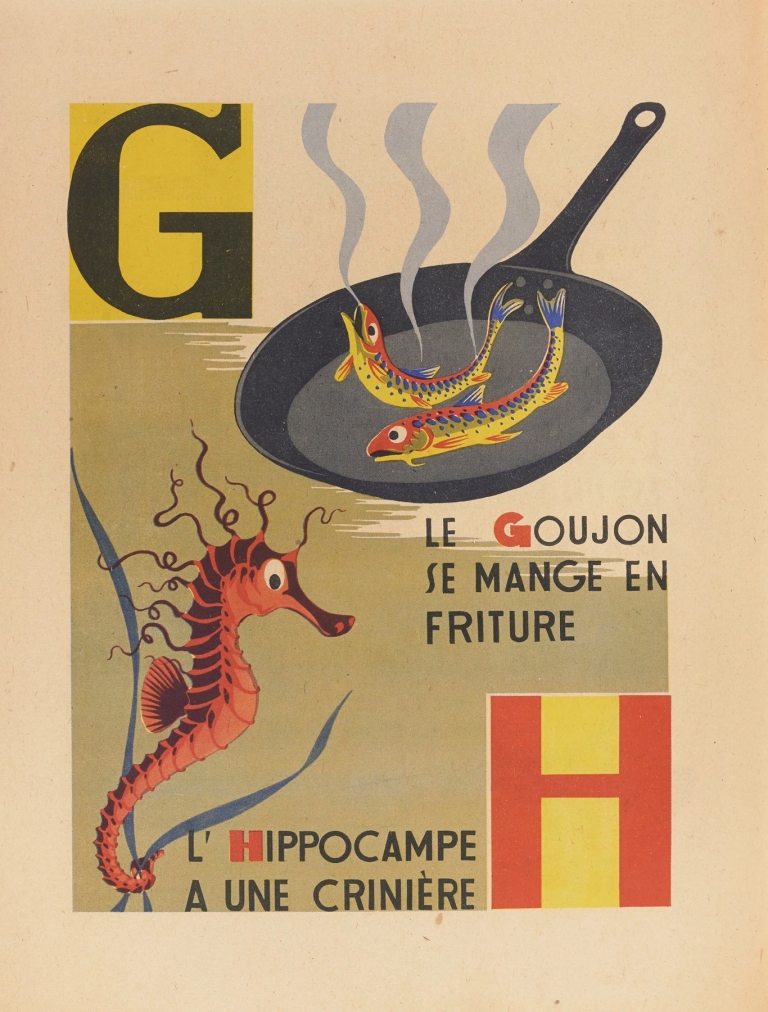A. B. C.; Alphabet des petits poissons et des gros Pl.06 by Maurice Lorrain
