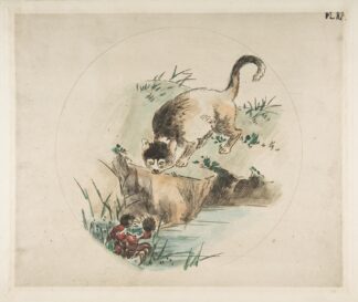 A Cat Hunting a Crab by Félix Bracquemond
