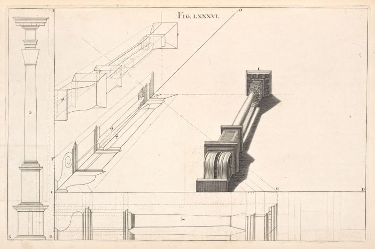 A column in horizontal perspective. by Andrea Pozzo