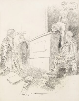 A courtroom scene. by Homer Davenport