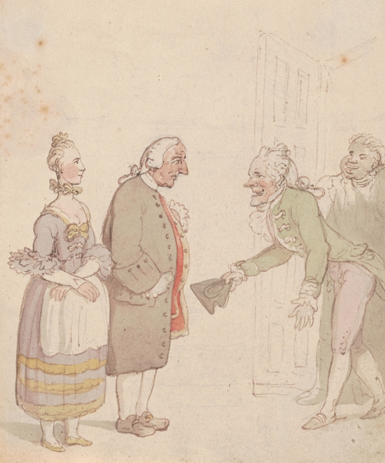A dandy making a call by Thomas Rowlandson