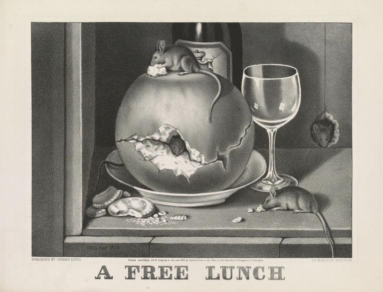 A free lunch by Currier & Ives.