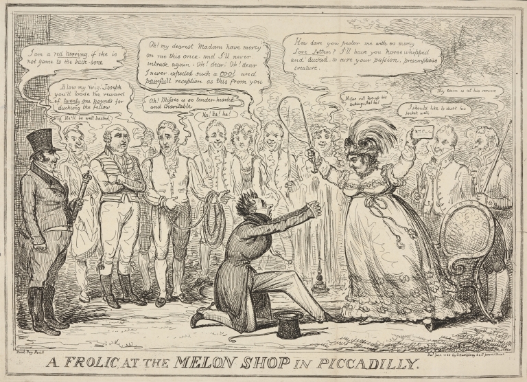 A frolic at the Melon Shop in Piccadilly. by William Heath