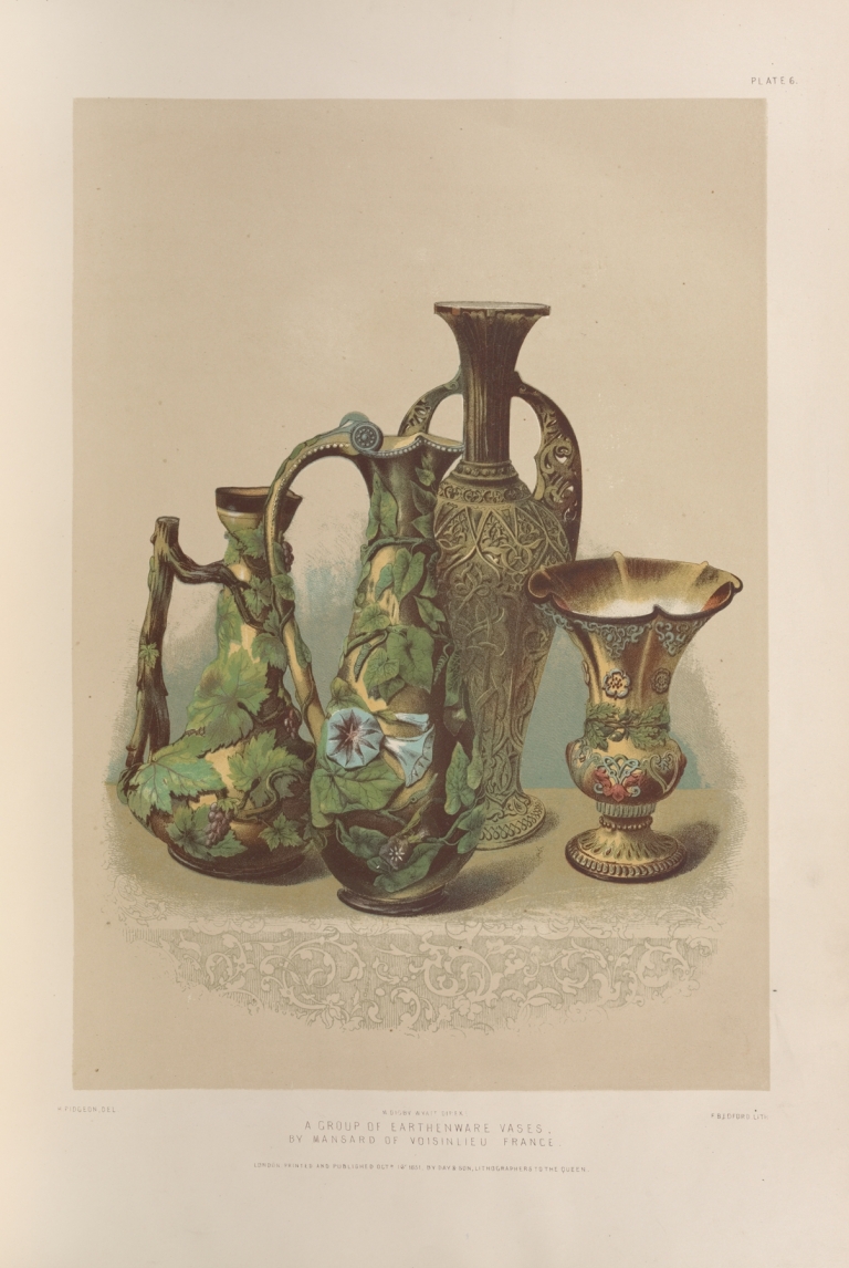 A group of earthenware vases by Matthew Digby Wyatt