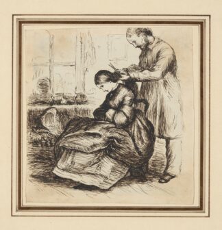 A head of hair for sale by John Everett Millais