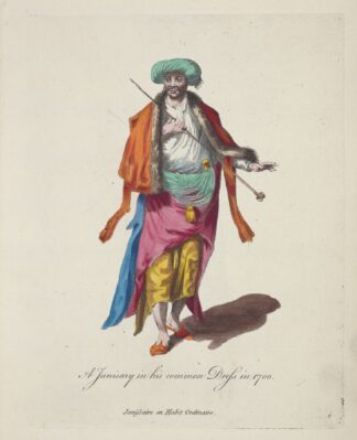 A Janisary in his common dress in 1700. Janissaire en habit ordinaire. by Charles Grignion