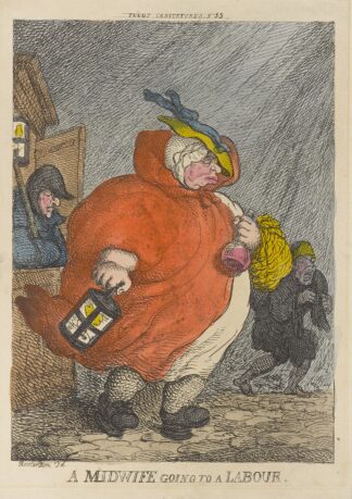A midwife going to a labour by Thomas Rowlandson