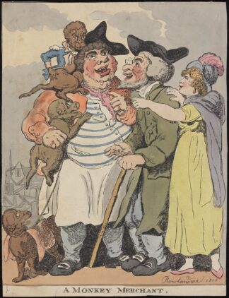 A monkey merchant by Thomas Rowlandson