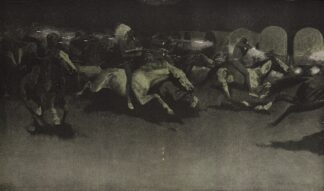 A night attack on a government wagon train by Frederic Remington