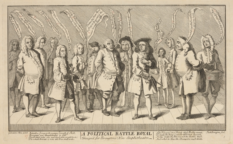 A political battle royal, design’d for Brougton’s New Ampitheatre. by Jack Broughton