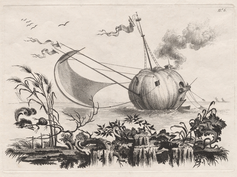 A Pumpkin Used as a Fishing Boat by Filippo Morghen
